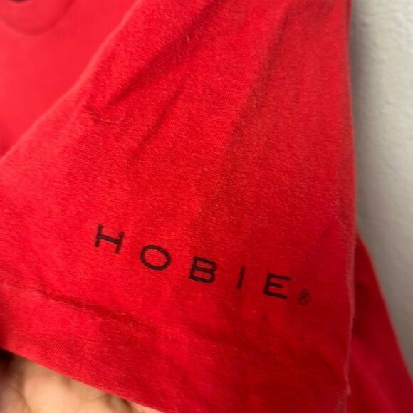 Vintage 80s Men's Red Hobie Heavy Pullover Crew Neck T-shirt‎ Size L - Picture 8 of 11